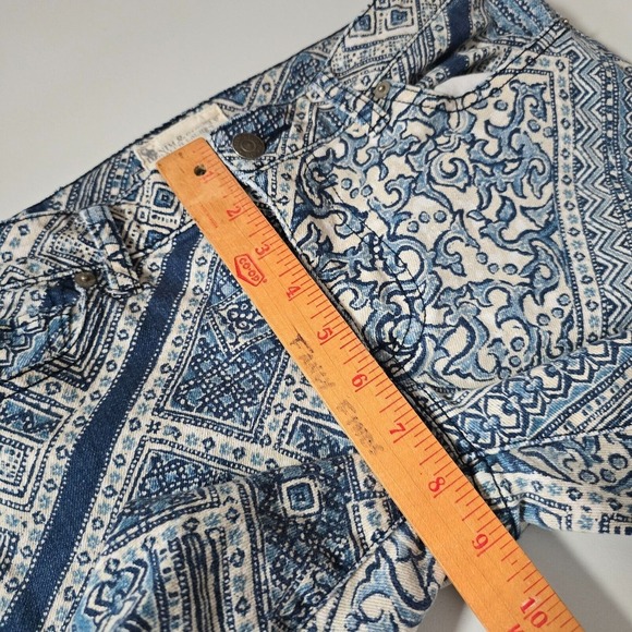 Denim Supply Ralph Lauren Jeans Womens 28 Blue Skinny Ankle Zip Aztec Boho Y2K - Picture 9 of 13